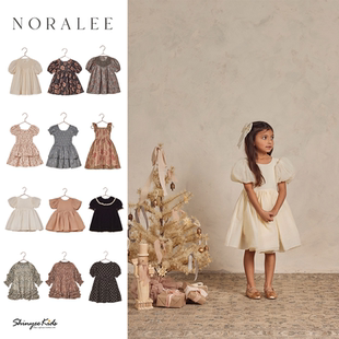 Shinyee▲noralee aw23女童印花连衣裙儿童中大童丝绒裙礼服