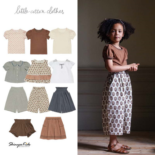 5ZShinyee▲little cotton clothes LCC ss25春夏儿童衬衫T恤裤子