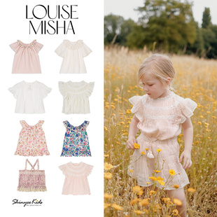 5Z Shinyee▲Louise Misha ss24春夏儿童法式短袖衬衫印花衬衣