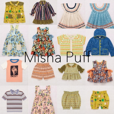 4折清仓 misha puff 春夏儿童纯棉针织衫连衣裙T恤短裤半裙