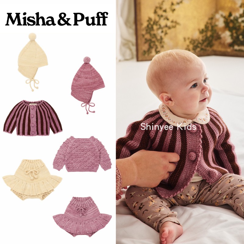 Shinyee▲misha puff aw26秋冬男女宝宝针织衫帽子爆米花毛衣裙裤