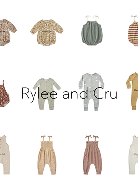 4Z清仓 rylee and cru 儿童纯棉印花包屁衣 连体衣爬服 背带裤