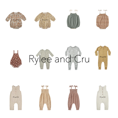 4Z清仓 rylee and cru 儿童纯棉印花包屁衣 连体衣爬服 背带裤