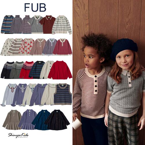 Shinyee▲FUB aw24儿童高领打底衫polo领羊毛衫针织衫开衫背心