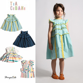 cibani 5ZShinyee tia ss24春夏小清新彩条儿童背心裙女童连衣裙