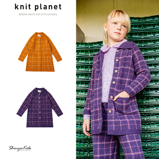 aw22美利奴羊毛儿童格纹针织外套开衫 Shinyee knit planet