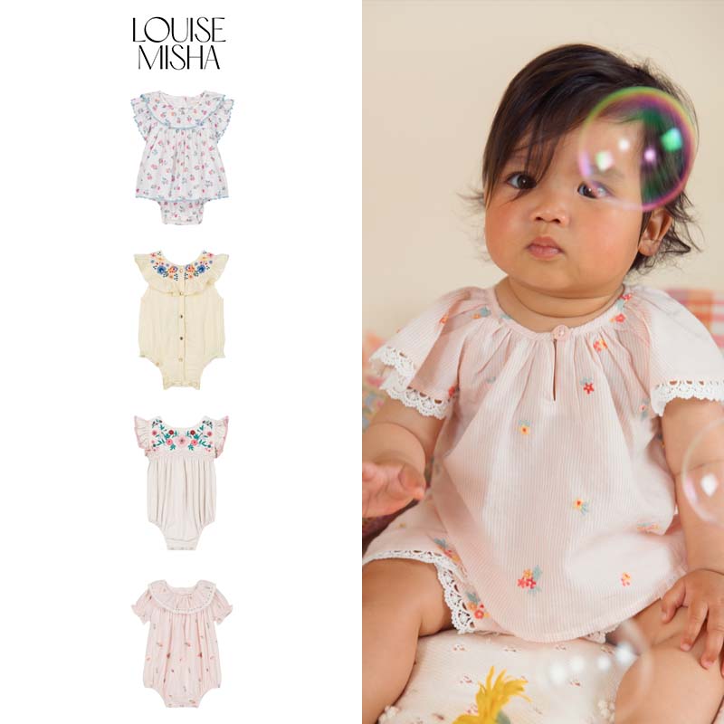 5ZShinyee▲Louise Misha SS25春夏婴幼儿印花包屁衣连体衣爬服