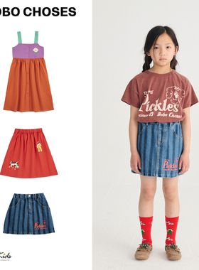 Shinyee▲bobo choses ss26春夏儿童休闲半裙牛仔半裙连衣裙