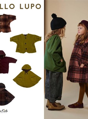 Shinyee▲hello lupo aw24秋冬中长款呢大衣棉服外套连帽斗篷