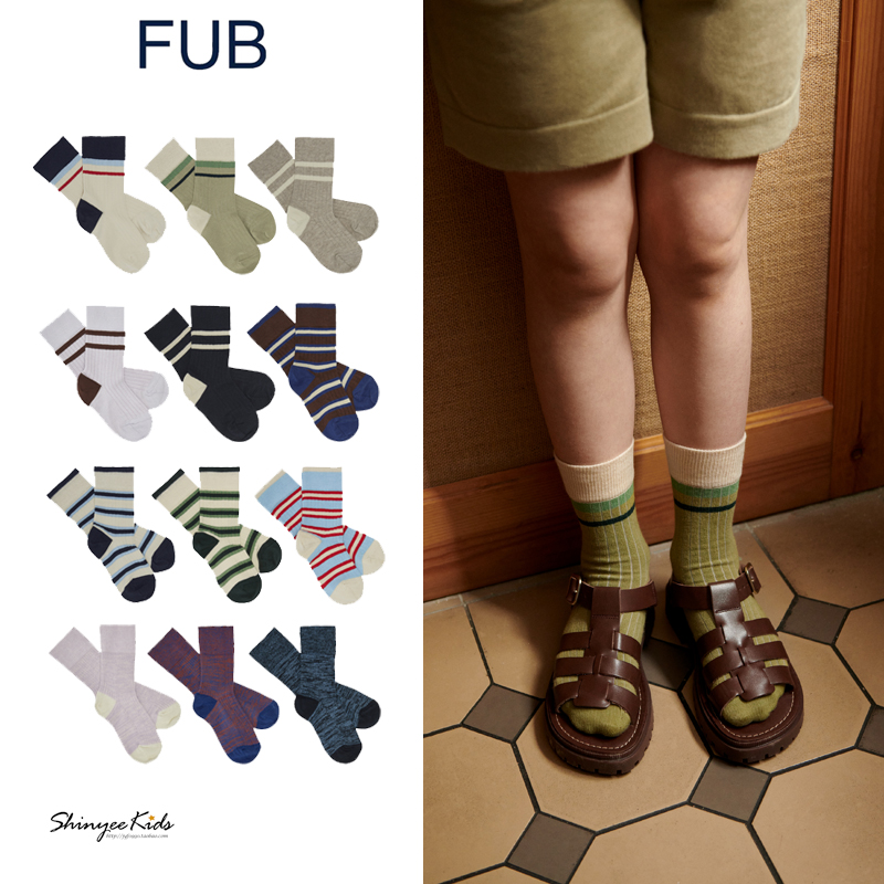 FUB春夏条纹薄棉儿童短袜