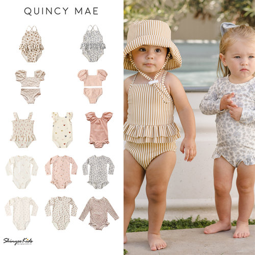7ZShinyee▲quincy mae ss26春夏新款小宝宝儿童印花连体泳衣