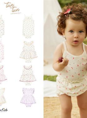 5ZShinyee▲tuntun ss25春夏宝宝碎花包屁衣甜美印花春夏连体衣