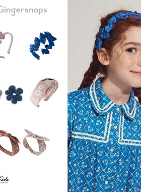 6ZShinyee▲gingersnaps aw25女童蝴蝶结发箍花花头箍发绳发带