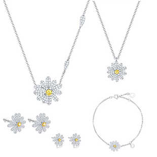 s925纯银套装IPROMISE经典小雏菊欧美轻奢时尚小众耳钉手链项链