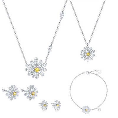 项链s925纯银电镀18K金套装