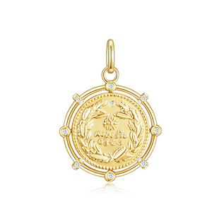 s925纯银吊坠IPROMISE经典双面心想事成币DIY个性时尚项坠挂坠