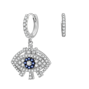 s925纯银耳饰IPROMISE经典OK大眼睛AB版欧美个性时尚小众耳钉耳扣