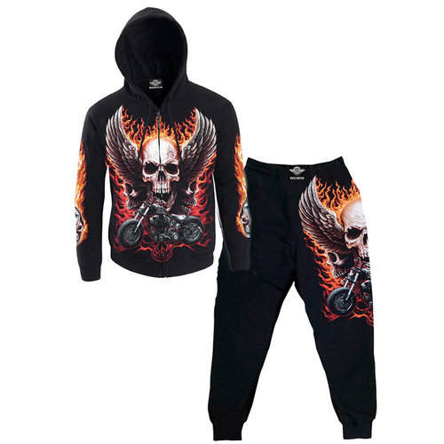 摇滚帝国卫衣男套装骷髅潮牌青年