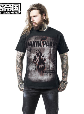 摇滚帝国 linkinpark 林肯公园纪念短袖 潮男t恤 嘻哈风 摇滚乐队