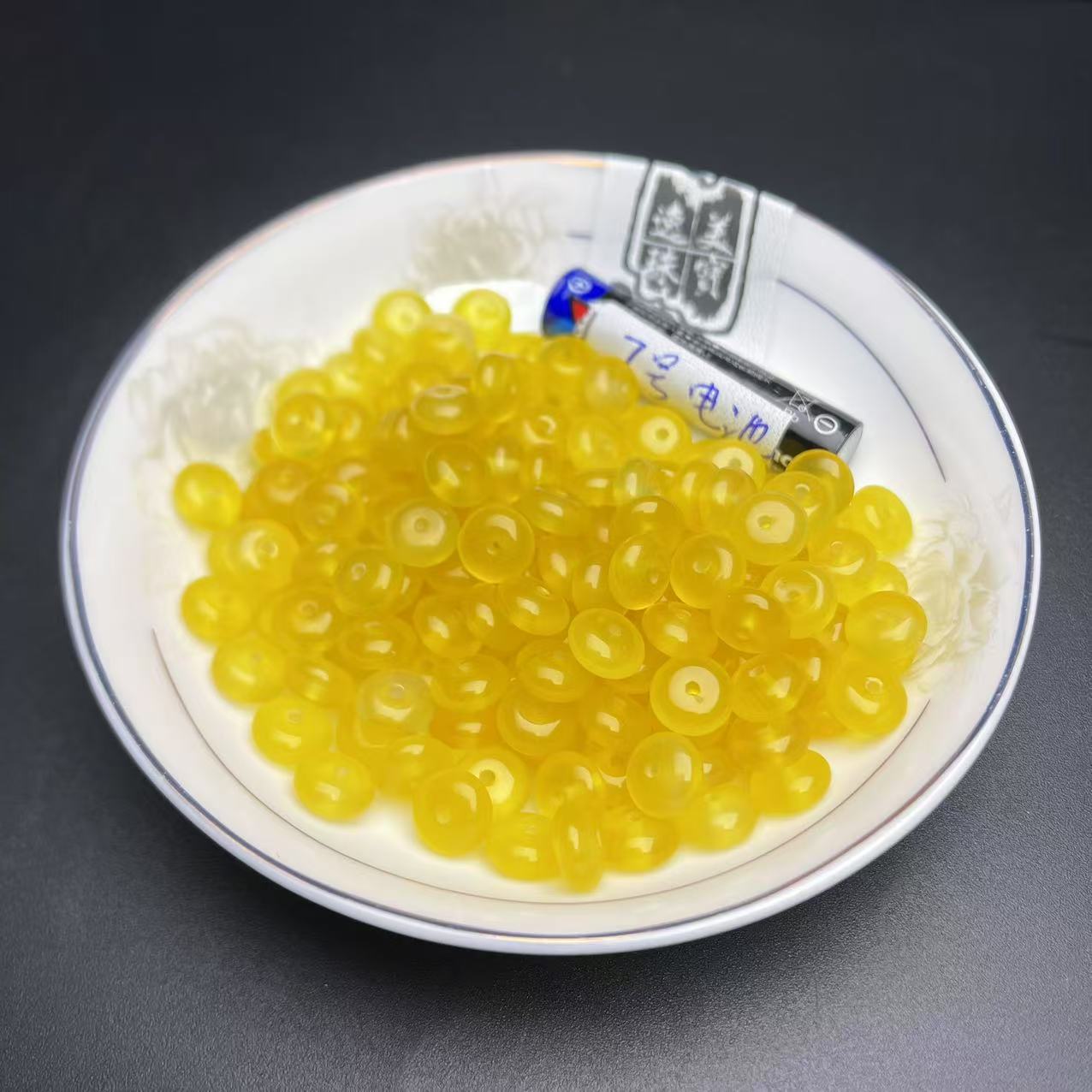 黄玛瑙算盘珠隔片散珠