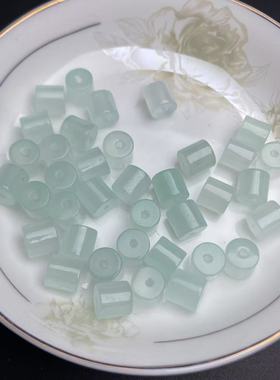 翡翠玉石桶珠8X8mm巴山翠diy配饰串珠手串手链项链饰品玉珠子