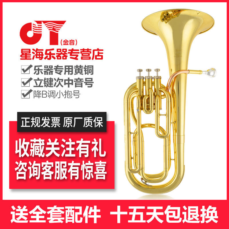 金音立健次中音号降b调乐器初学成人演奏乐器jybt-e100g漆金抱号