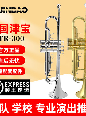 津宝小号乐器JBTR-300降B调初学者通用黄铜小号军乐队学校管乐队