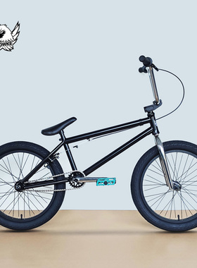 SHOWKE20寸BMX铬钼钢极限表演小轮花式单车自行车运动街车黑银