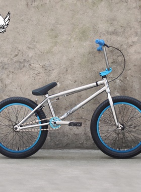 showke20寸CRMO特技电镀银小轮街攀BMX单车男女学生式街车freesty