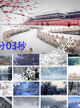 雪落在中国的土地上演出LED大屏幕诗朗诵高清背景视频230424