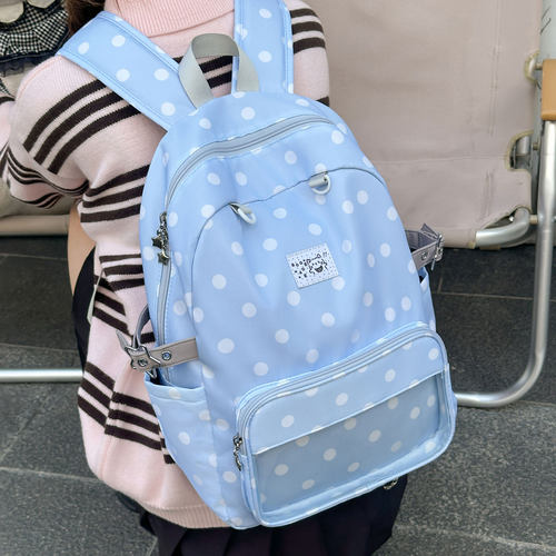 波点书包女生高中生高颜值学院风
