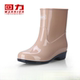 回力短筒雨鞋 套鞋 女士中筒雨靴防滑耐磨成人防水鞋 轻便加绒套胶鞋