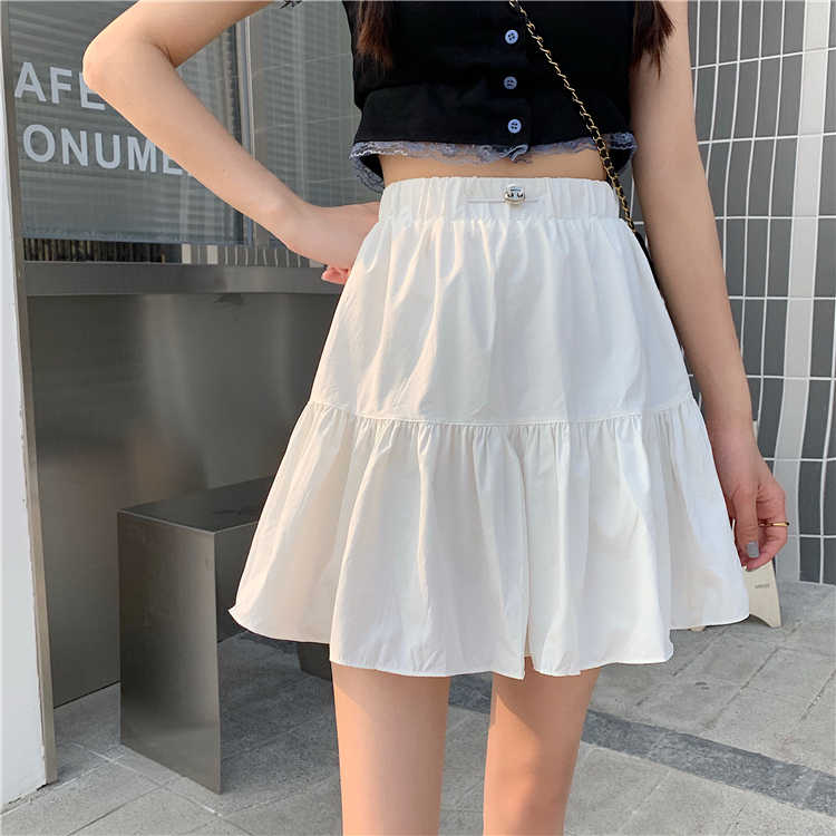 Affordable and versatile design puffy skirt with high waist and A-line drawstring sports style skirt