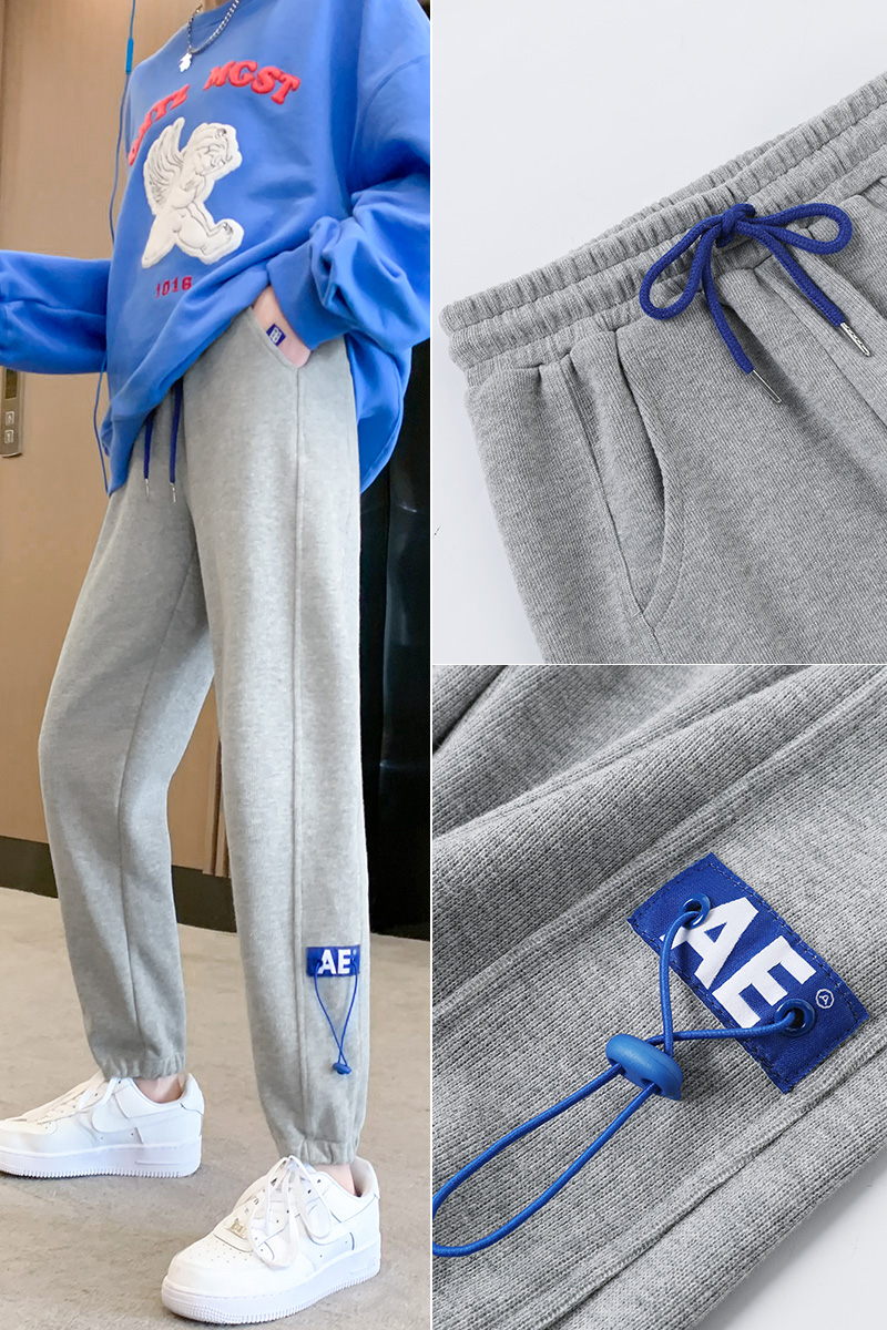 Official figure sportswear women's loose straight tube Harlan casual spring and autumn thin legged pants high street fashion pants