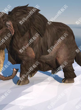 猛犸象骨骼绑定模型objfbx虚幻4blendeC4D,3dsmax,maya,ue4猛犸象