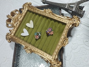 戒指展示架收纳盒耳钉耳环首饰框复古皇冠珠宝展台拍摄道具公主架