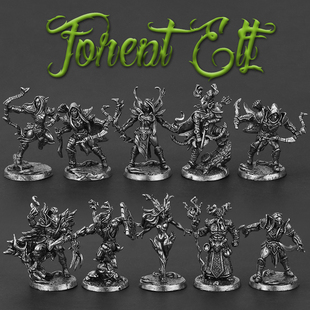 白铜金属战士暗夜森林精灵士兵人模型手办桌面游戏棋子摆件送男生