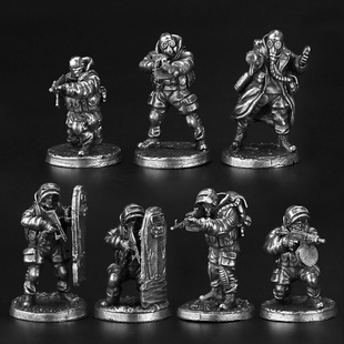白铜金属现代战争秋后小队士兵人模型手办玩具桌面游戏棋子摆件