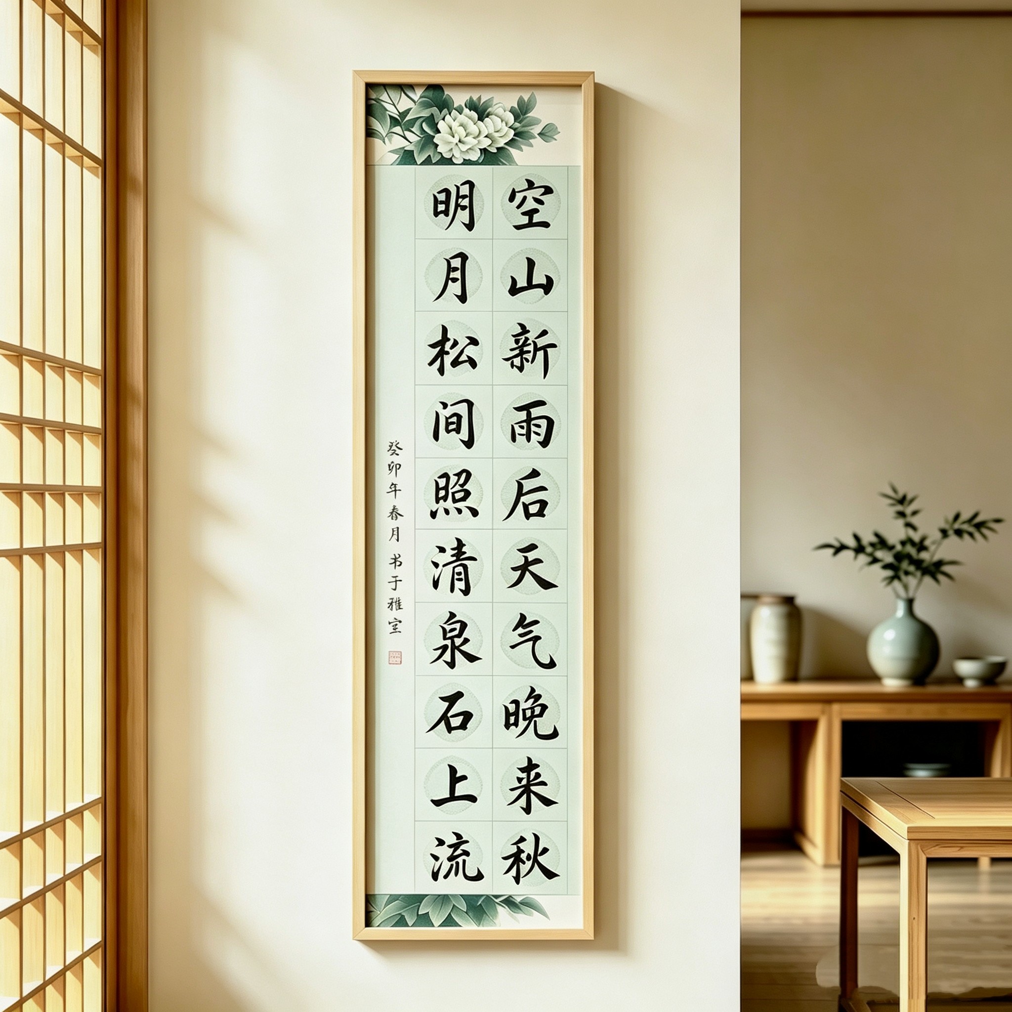中式实木画框34×138四尺对开送宣纸画纸茶室画室客厅挂墙装裱框