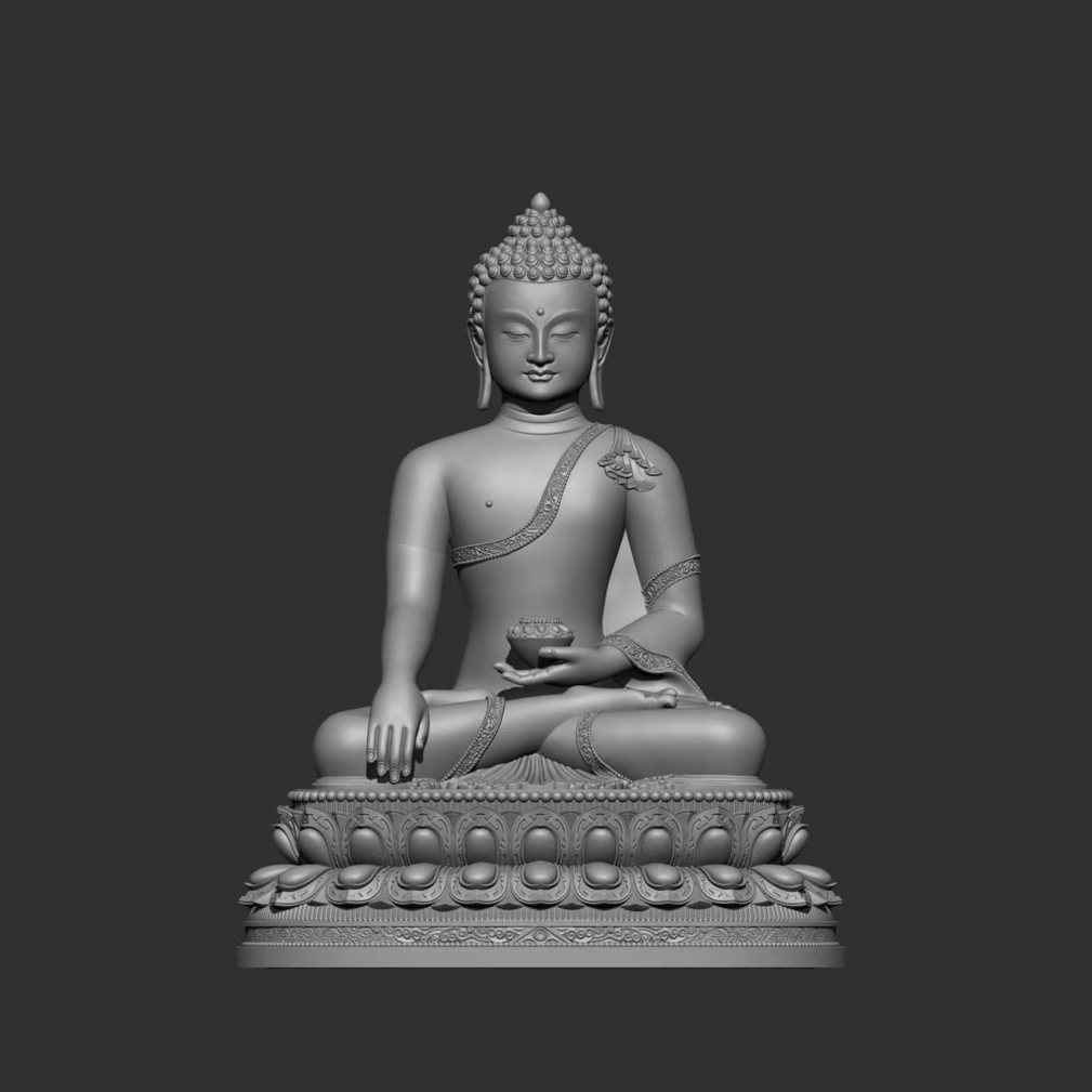 释迦牟尼佛如来佛菩萨法器精雕图stl模型文件扫描精修3D建模打印