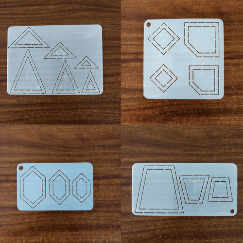 手工DIY描图工具拼布软模板 钻石祖母 梯形 领结 万花筒图谱模板