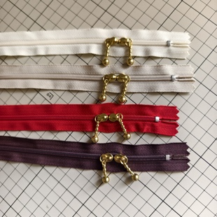 40/50cmYKK3号双开尼龙拉链闭尾无锁拼布皮艺箱包拉链 金色水滴头