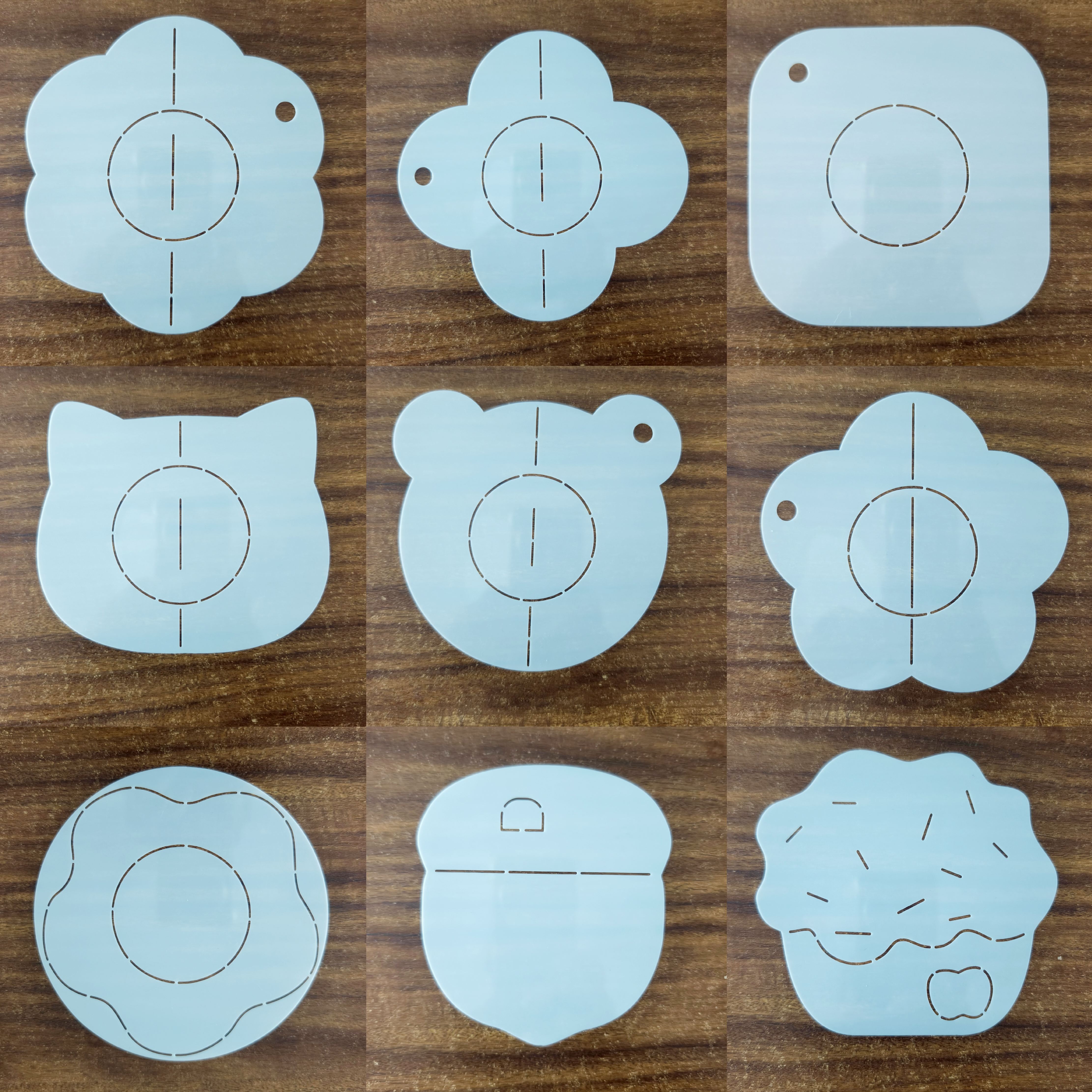 桐渊麻麻手工DIY描图工具拼布软模板 软乎乎杯垫模板 花小熊小猫