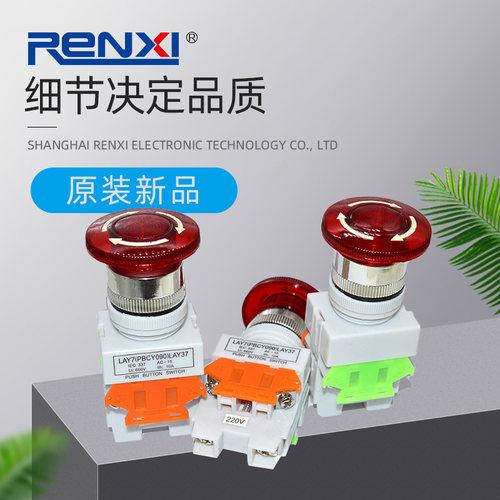 自锁按钮急停开关220V24VLAY37
