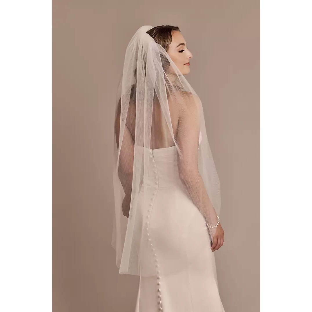 2025 02美国专柜正品代购Oleg新娘结婚齐腰中长头纱头巾轻纱薄纱