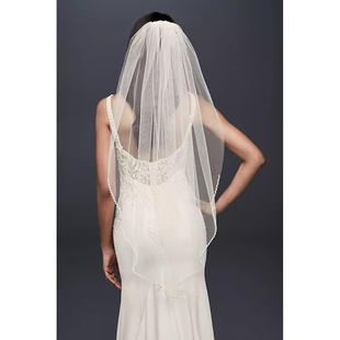 David Bridal新娘结婚齐腰头纱头巾薄纱 02美国专柜代购 2025