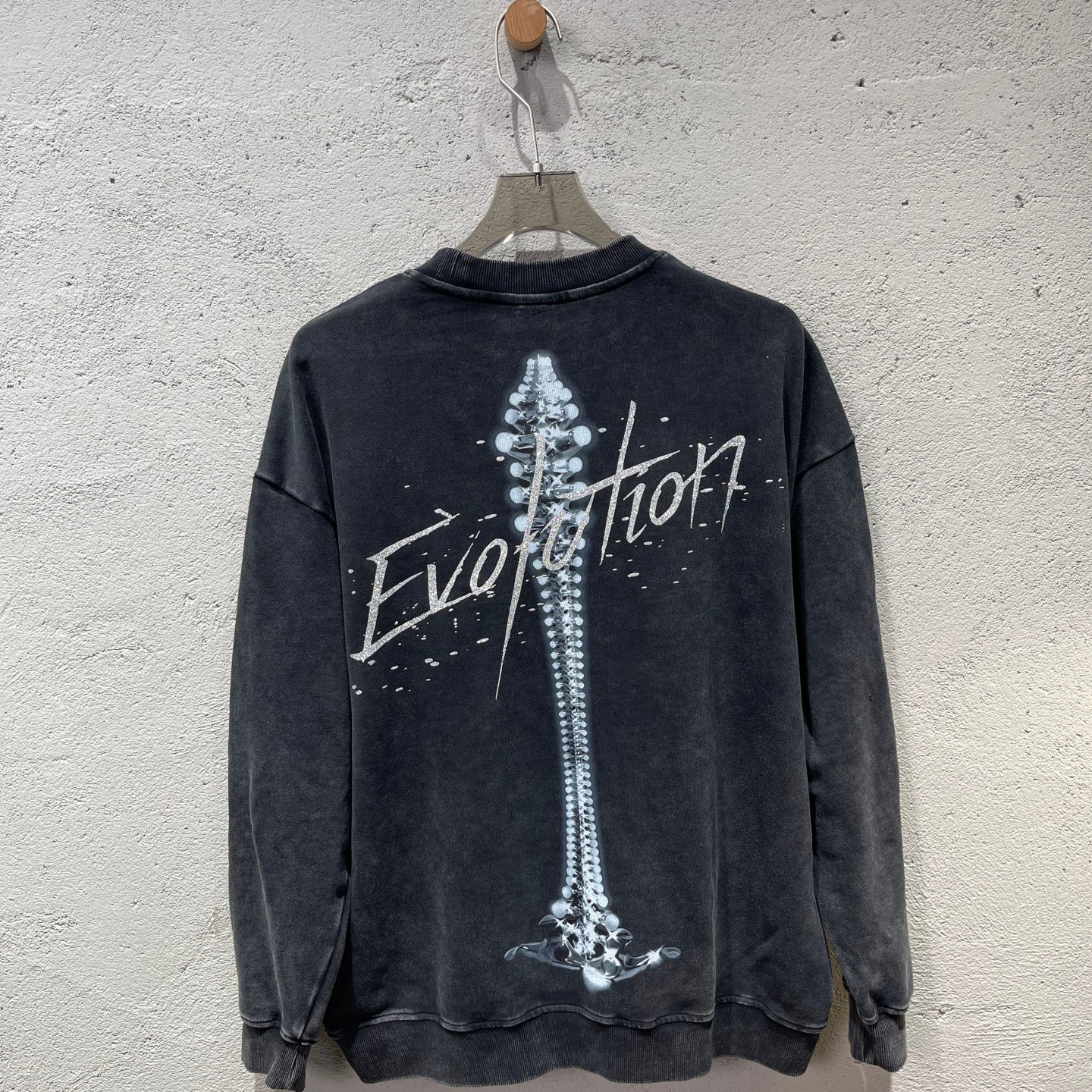 Evolution龙骨麦架2025谢霆锋进化演唱会洗水做旧长袖圆领卫衣