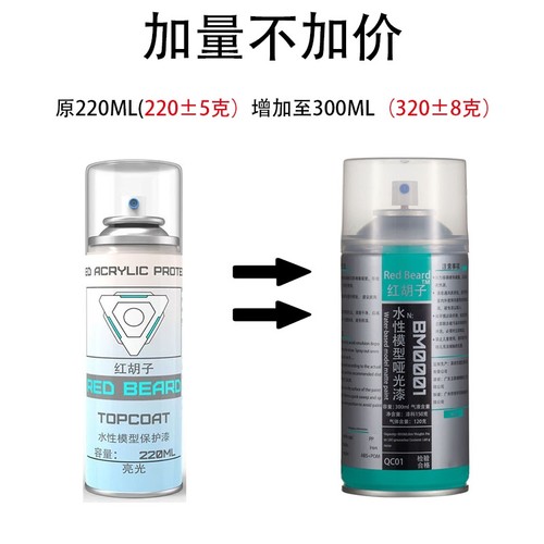 现货~!红胡子水性保护漆喷罐 模型 高达 手办亮光消光 黑胡子模玩