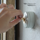 日式 明装 老式 单开 覆古开 关面板黄铜陶瓷底座门厅手拨双切民宿黑