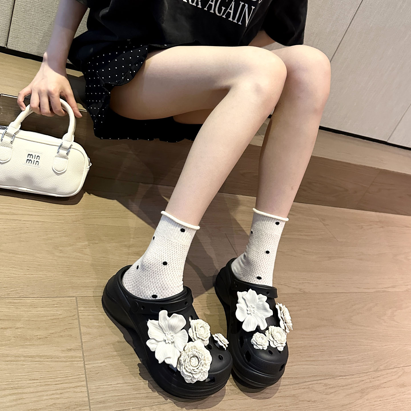 超火2025新款洞洞鞋女外穿厚底